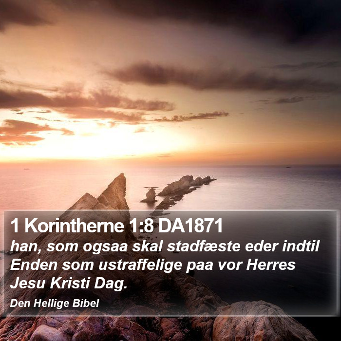 1 Korintherne 1:8 DA1871 Bible Study