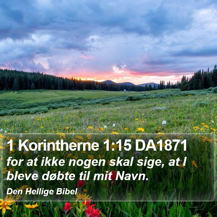 1 Korintherne 1:15 DA1871 Bible Study