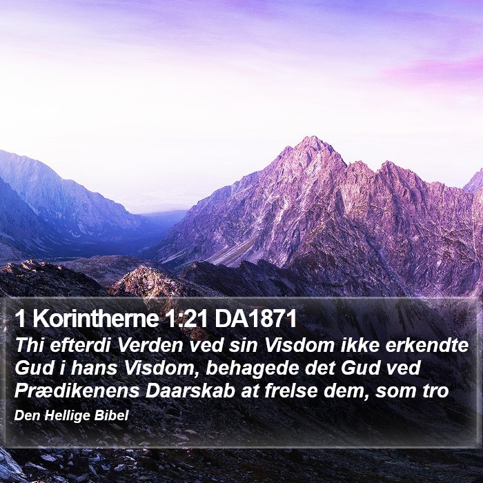 1 Korintherne 1:21 DA1871 Bible Study