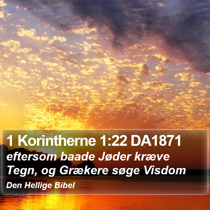 1 Korintherne 1:22 DA1871 Bible Study