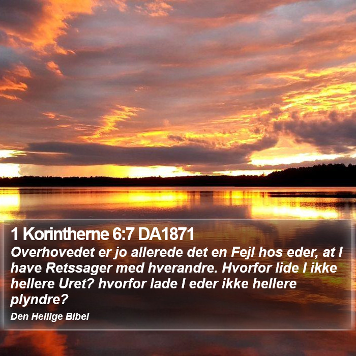 1 Korintherne 6:7 DA1871 Bible Study