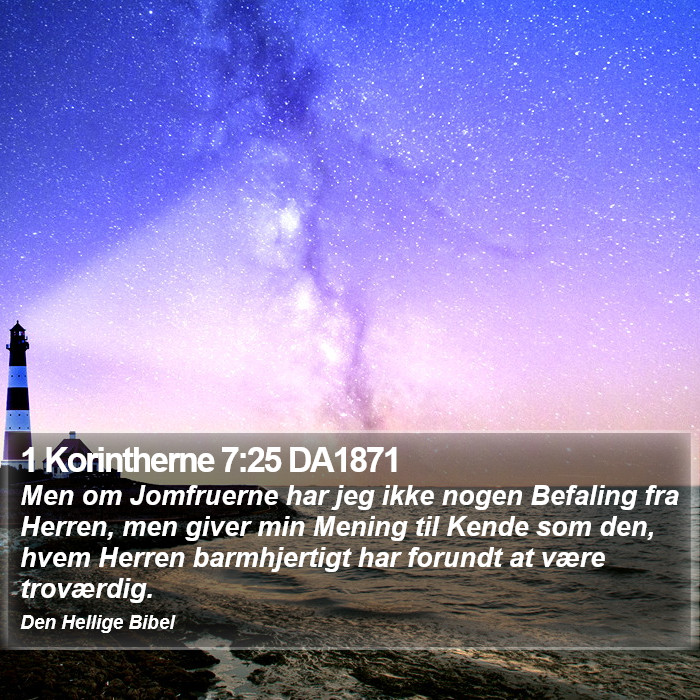 1 Korintherne 7:25 DA1871 Bible Study