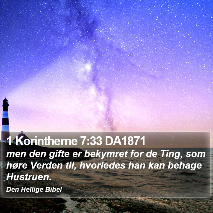 1 Korintherne 7:33 DA1871 Bible Study