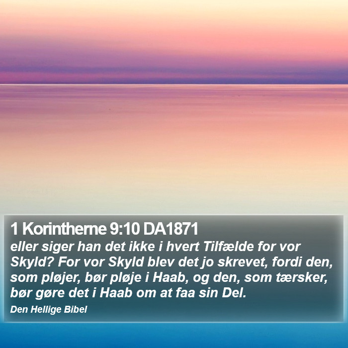 1 Korintherne 9:10 DA1871 Bible Study