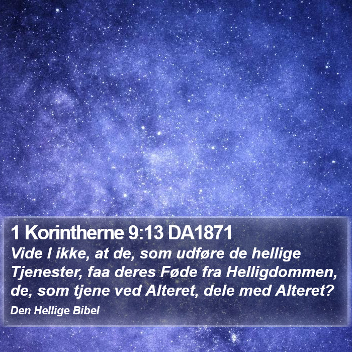 1 Korintherne 9:13 DA1871 Bible Study