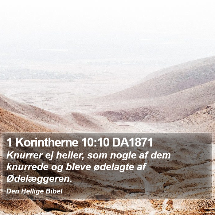 1 Korintherne 10:10 DA1871 Bible Study