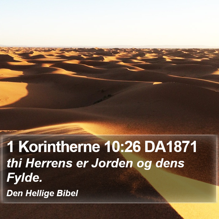 1 Korintherne 10:26 DA1871 Bible Study