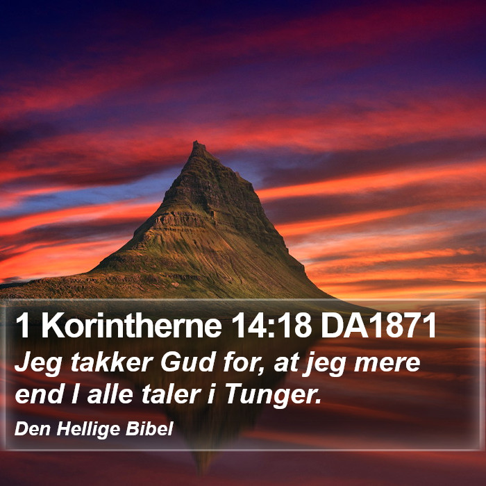 1 Korintherne 14:18 DA1871 Bible Study