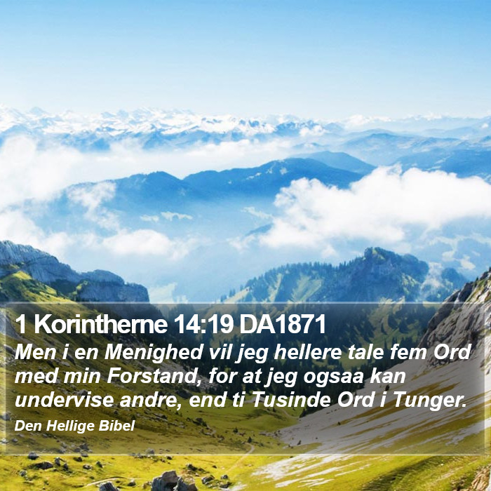 1 Korintherne 14:19 DA1871 Bible Study