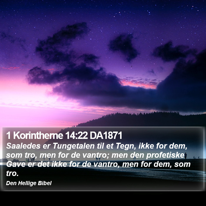 1 Korintherne 14:22 DA1871 Bible Study