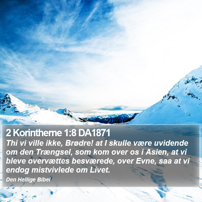 2 Korintherne 1:8 DA1871 Bible Study