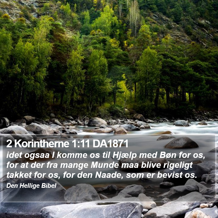 2 Korintherne 1:11 DA1871 Bible Study