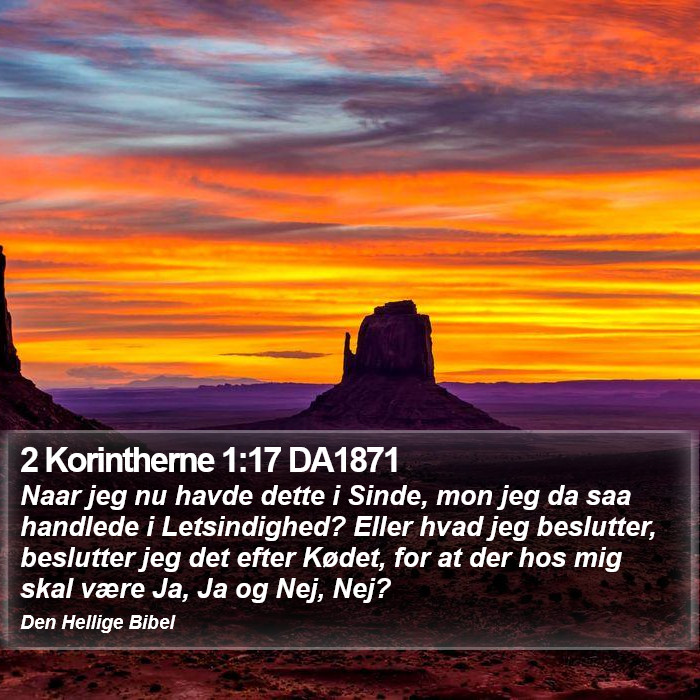 2 Korintherne 1:17 DA1871 Bible Study