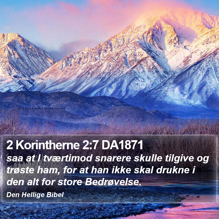 2 Korintherne 2:7 DA1871 Bible Study