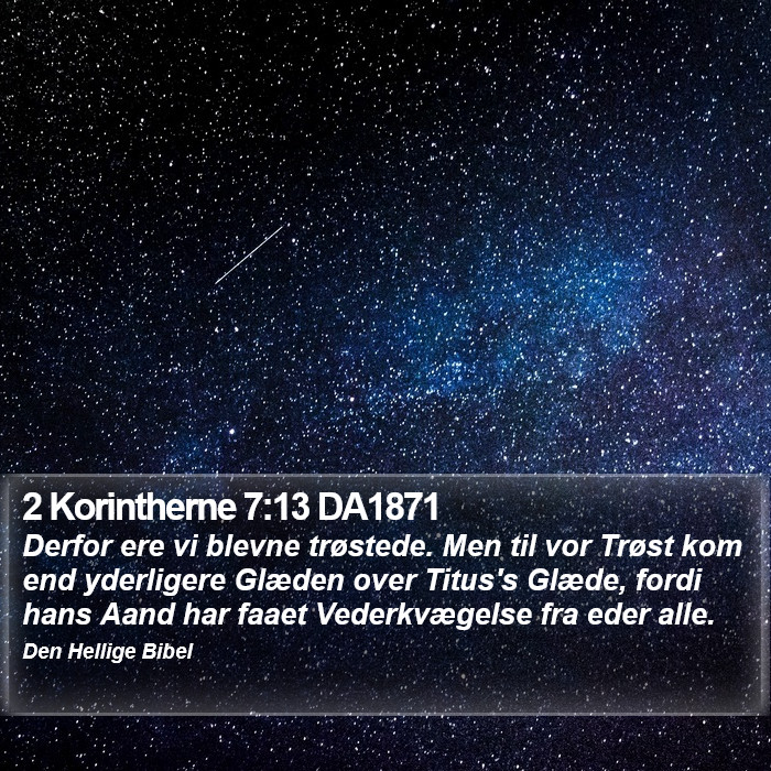 2 Korintherne 7:13 DA1871 Bible Study