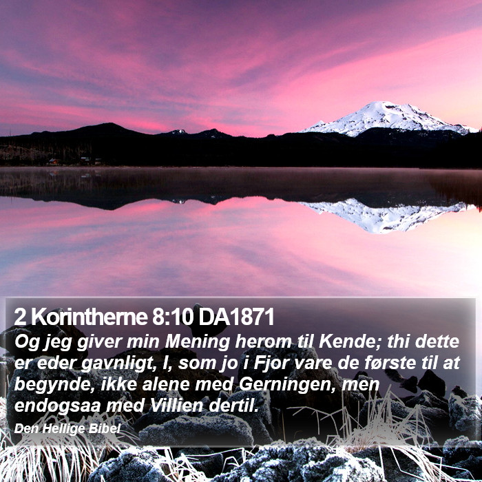 2 Korintherne 8:10 DA1871 Bible Study