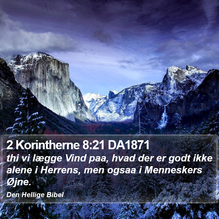 2 Korintherne 8:21 DA1871 Bible Study