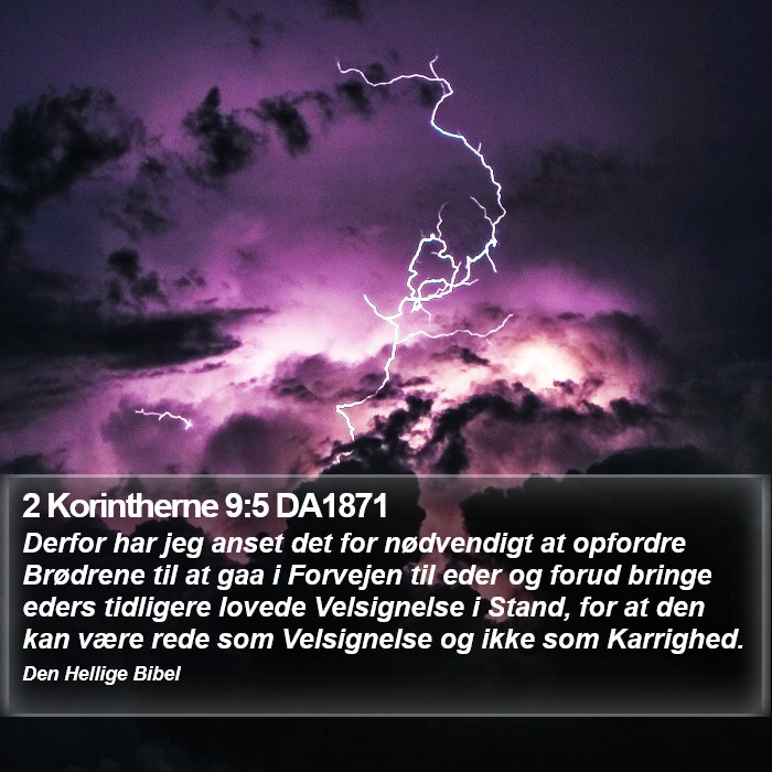 2 Korintherne 9:5 DA1871 Bible Study