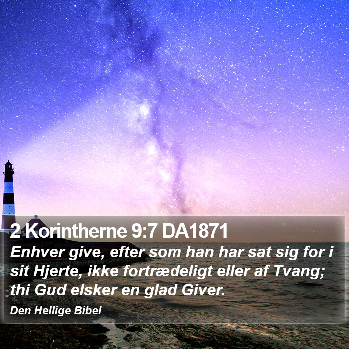 2 Korintherne 9:7 DA1871 Bible Study