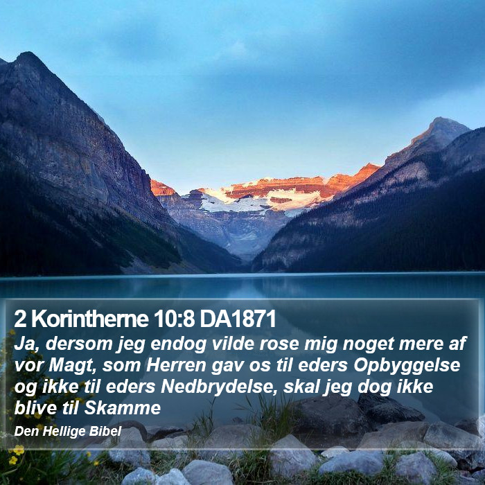 2 Korintherne 10:8 DA1871 Bible Study