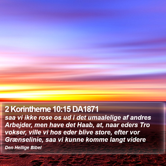 2 Korintherne 10:15 DA1871 Bible Study