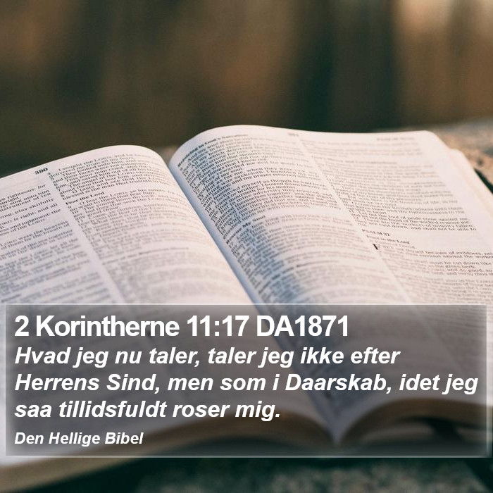 2 Korintherne 11:17 DA1871 Bible Study