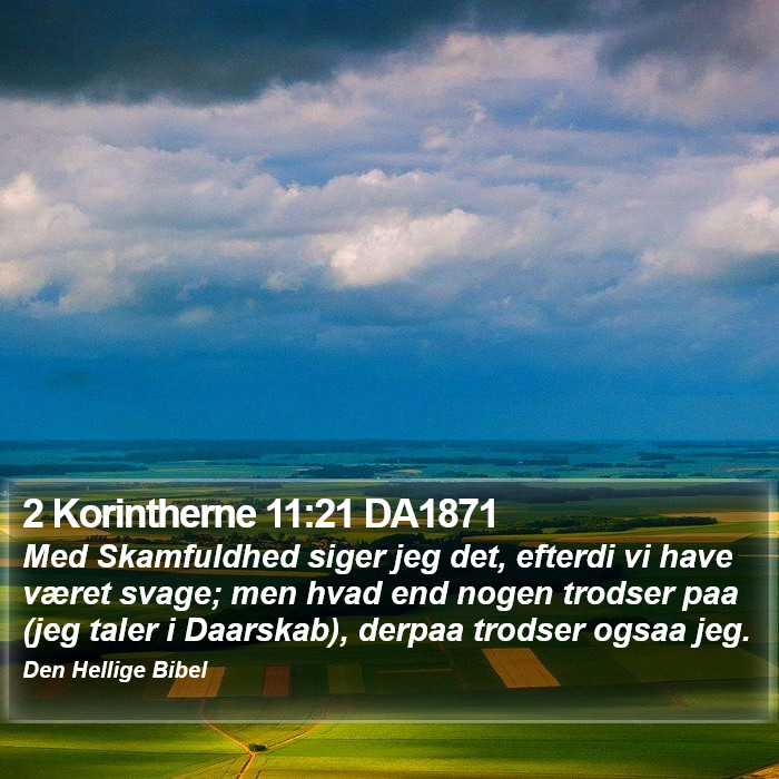 2 Korintherne 11:21 DA1871 Bible Study