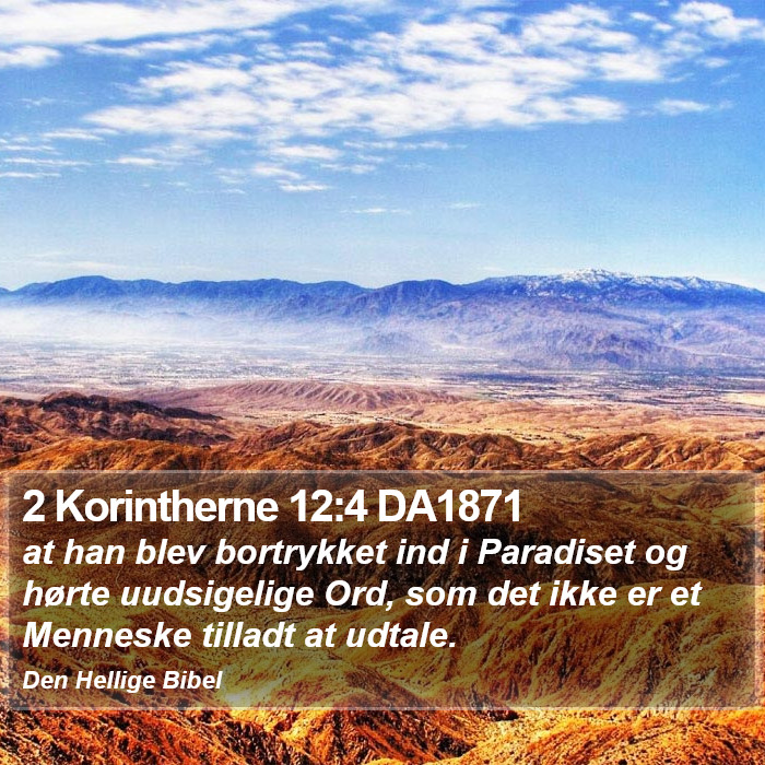 2 Korintherne 12:4 DA1871 Bible Study