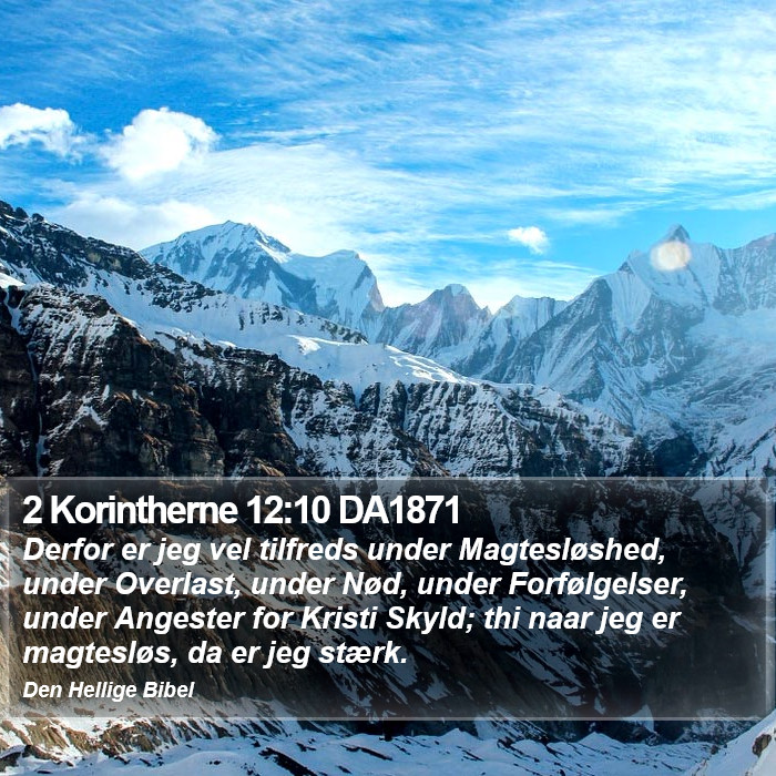 2 Korintherne 12:10 DA1871 Bible Study