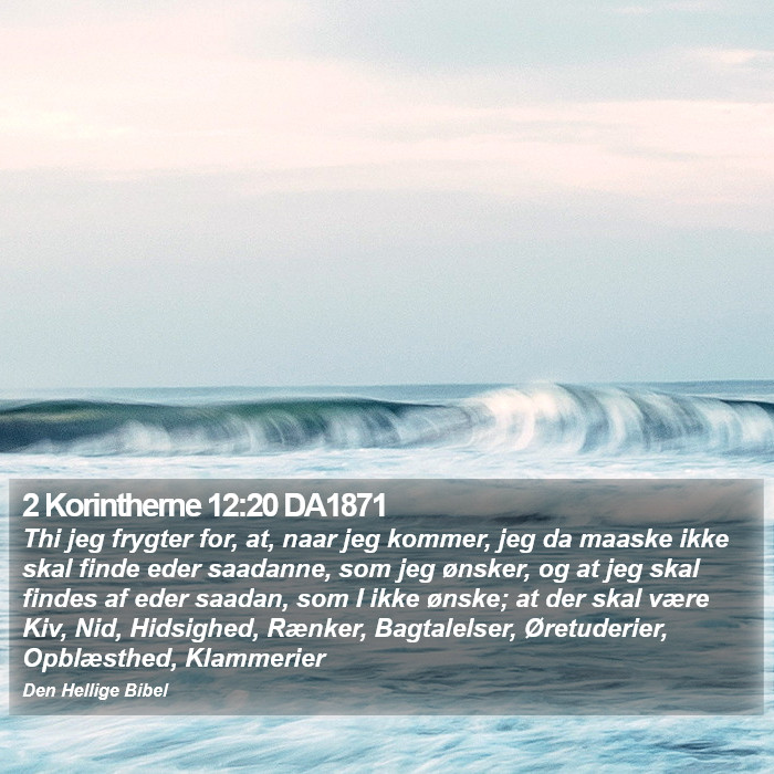 2 Korintherne 12:20 DA1871 Bible Study