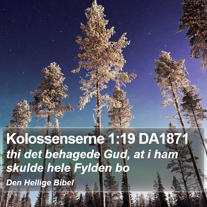 Kolossenserne 1:19 DA1871 Bible Study