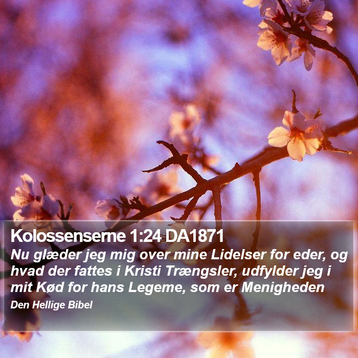 Kolossenserne 1:24 DA1871 Bible Study