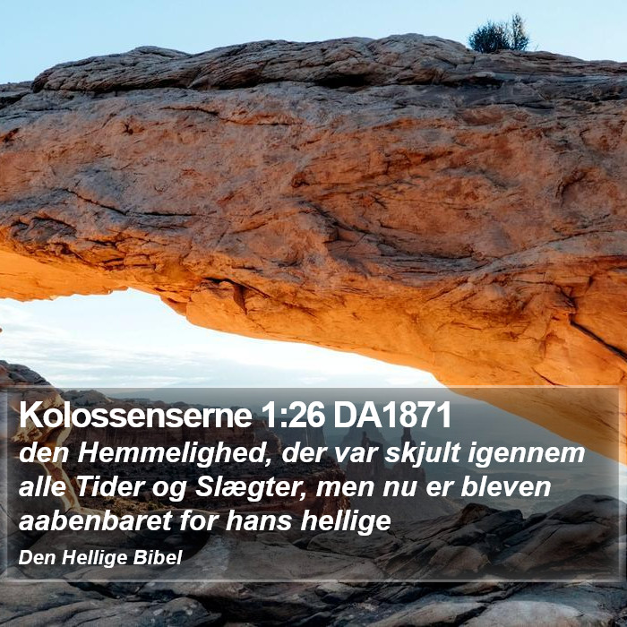 Kolossenserne 1:26 DA1871 Bible Study