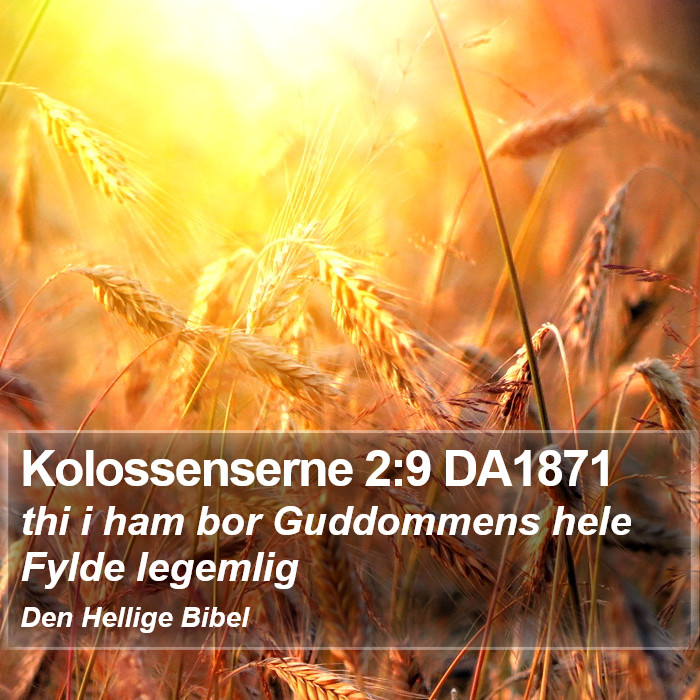 Kolossenserne 2:9 DA1871 Bible Study