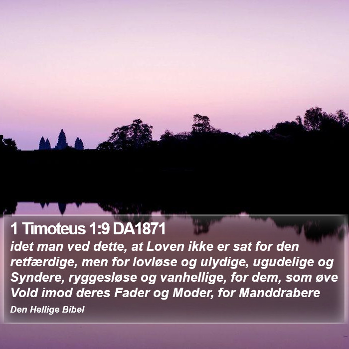 1 Timoteus 1:9 DA1871 Bible Study