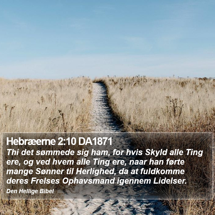 Hebræerne 2:10 DA1871 Bible Study