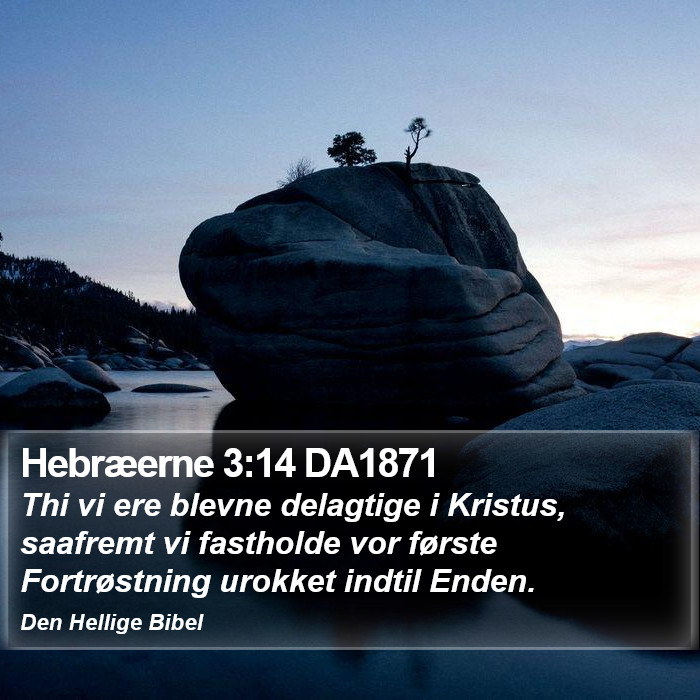 Hebræerne 3:14 DA1871 Bible Study