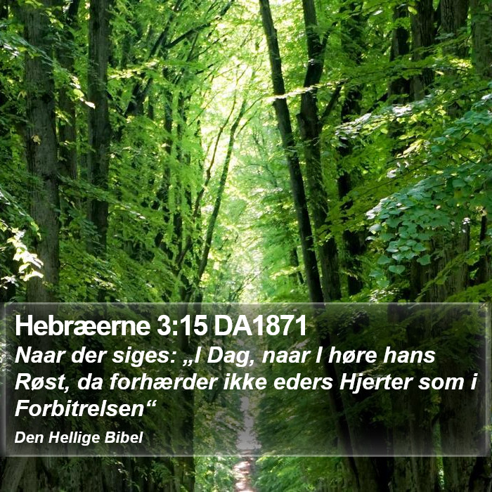 Hebræerne 3:15 DA1871 Bible Study