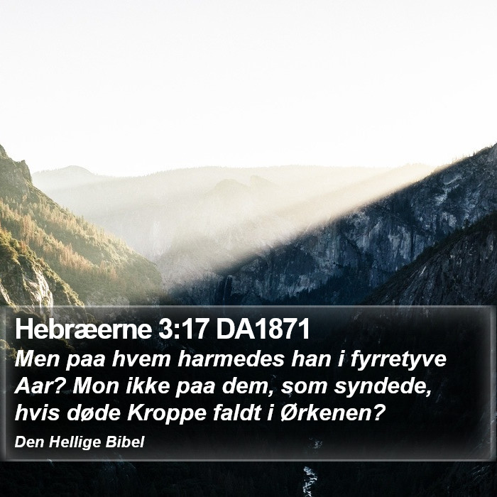 Hebræerne 3:17 DA1871 Bible Study