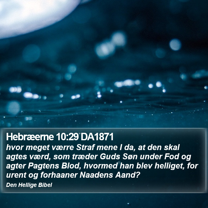 Hebræerne 10:29 DA1871 Bible Study