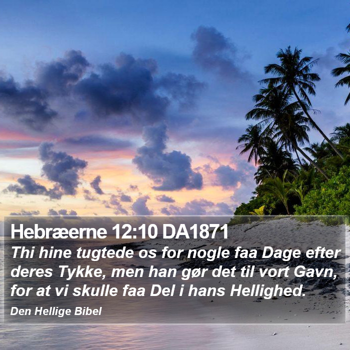 Hebræerne 12:10 DA1871 Bible Study