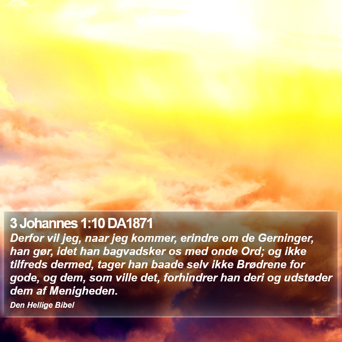 3 Johannes 1:10 DA1871 Bible Study