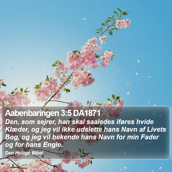 Aabenbaringen 3:5 DA1871 Bible Study