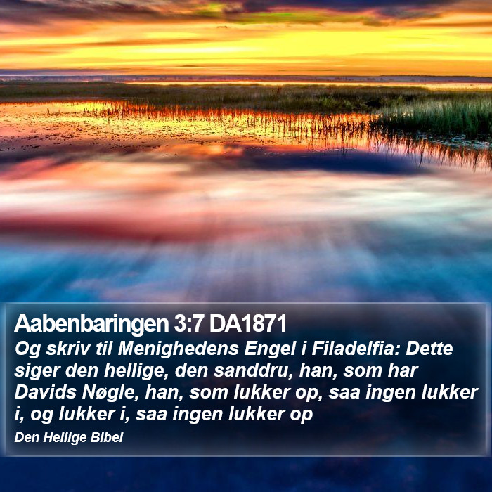 Aabenbaringen 3:7 DA1871 Bible Study