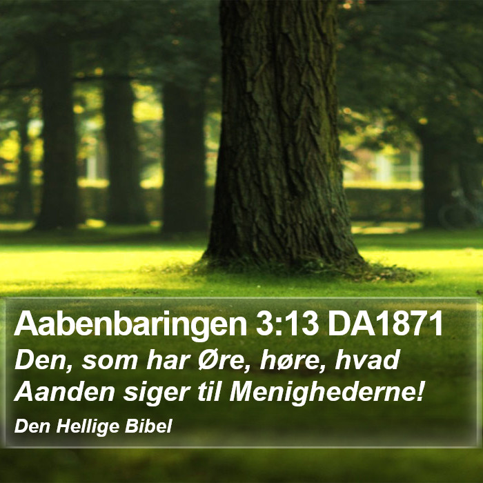 Aabenbaringen 3:13 DA1871 Bible Study