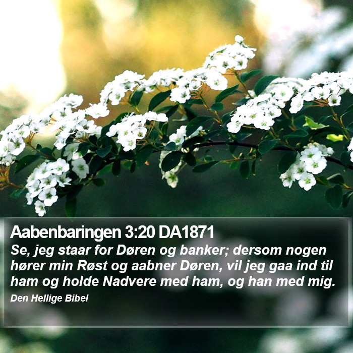 Aabenbaringen 3:20 DA1871 Bible Study