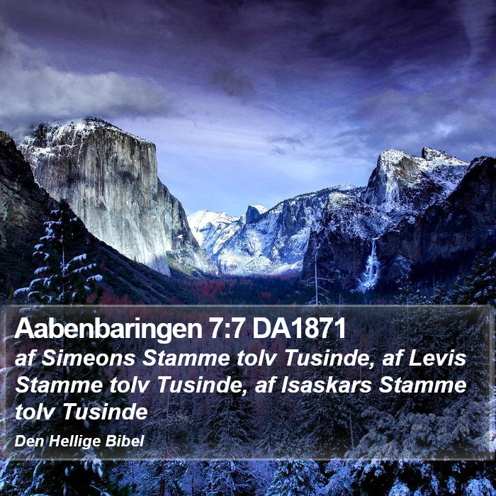 Aabenbaringen 7:7 DA1871 Bible Study