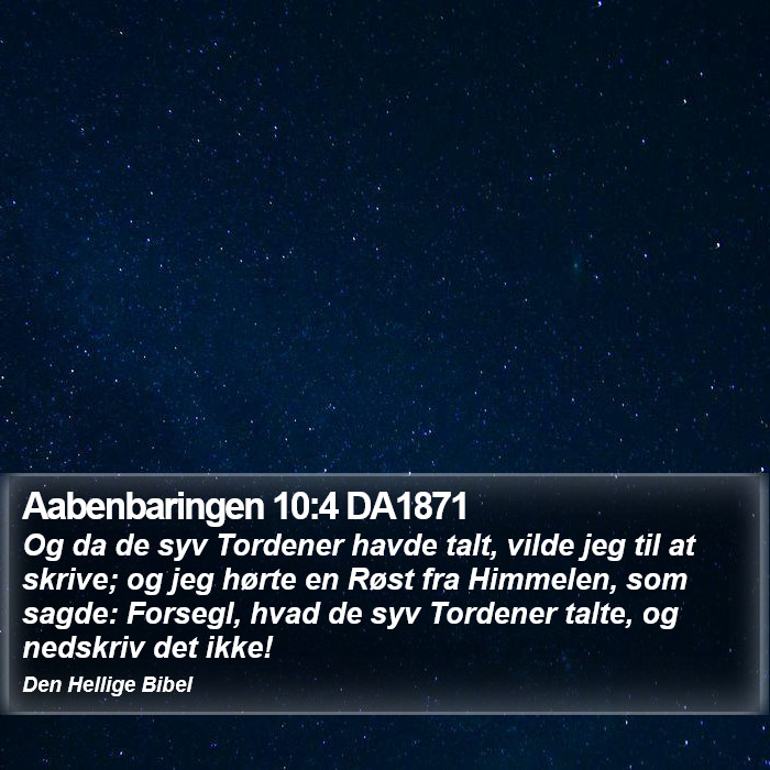 Aabenbaringen 10:4 DA1871 Bible Study