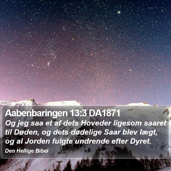 Aabenbaringen 13:3 DA1871 Bible Study