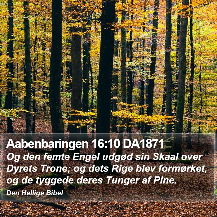 Aabenbaringen 16:10 DA1871 Bible Study